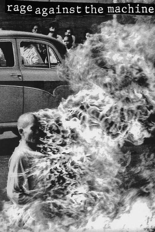 Rage Against The Machine Monk On Fire Poster Print - 24x36