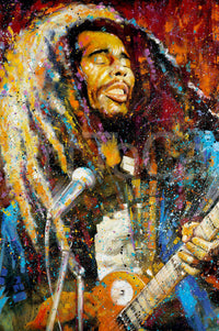 Bob Marley Paint Artwork Poster Print - 22x34