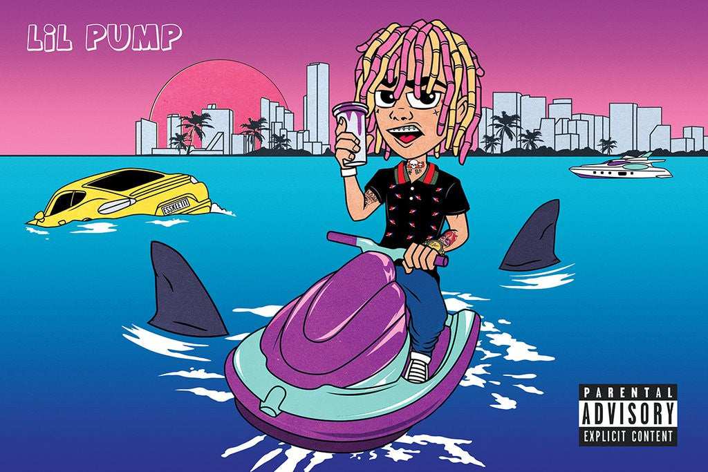 Lil Pump Jet Ski Poster Print - 24x36 Rolled Art