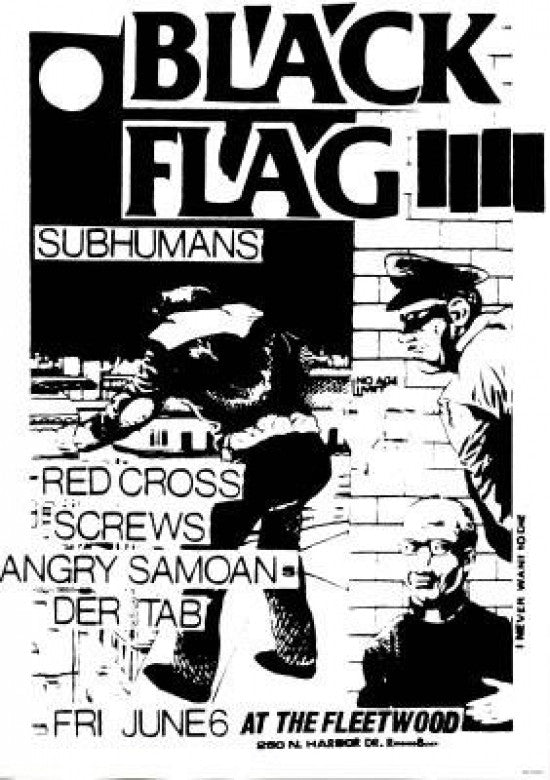 Black Flag Subhumans Poster Print - 22x34 Rolled Poster