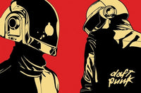 Daft Punk Cartoon Helmets Rolled Poster Print - 34x22