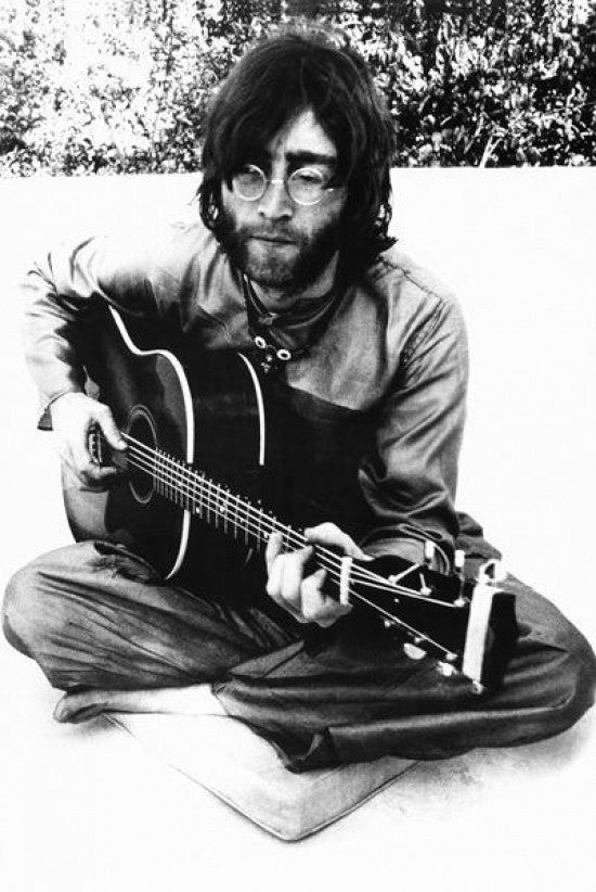 John Lennon Sitting Poster Print - 22x34 Rolled Art
