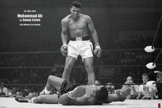 Muhammad Ali vs. Sonny Liston First Minute First Round Poster Print