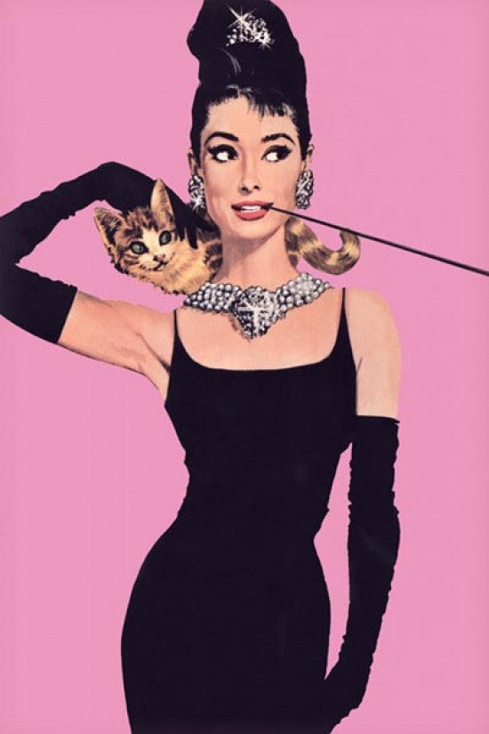 Audrey Hepburn Pink Poster Print - 22x34 Rolled Poster