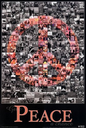 Peace Collage 'Give Peace A Chance' Poster Print