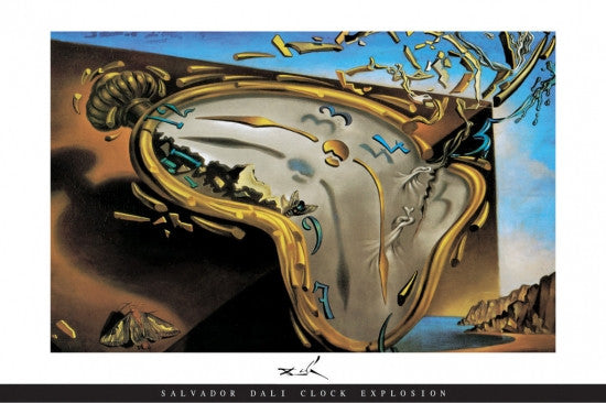 Salvador Dali Clock Explosion Poster Print - 34x22