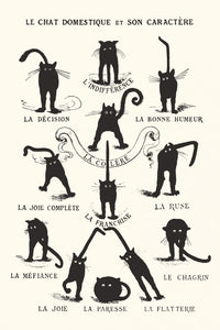 Le Chat Domestique Black Cats Poster Print - 22x34