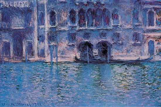 Venice Plazza Da Mula Poster Print by Monet - 34x22