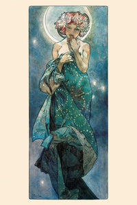 Mucha The Moon Poster Print - 36x24 Rolled Art Print