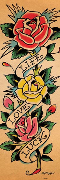 Ed Hardy Life Love Luck Poster Print - 22x34