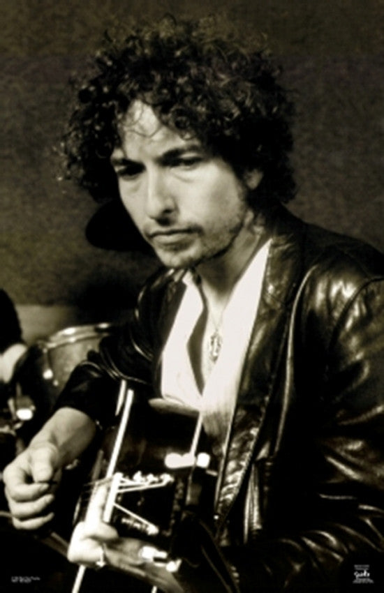 Bob Dylan Guitar Sepia Tone Poster Print 22x34
