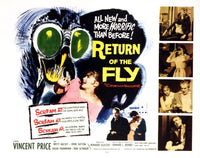 Return of the Fly movie masterprint poster featuring Vincent Price and Brett Halsey, 1959 film