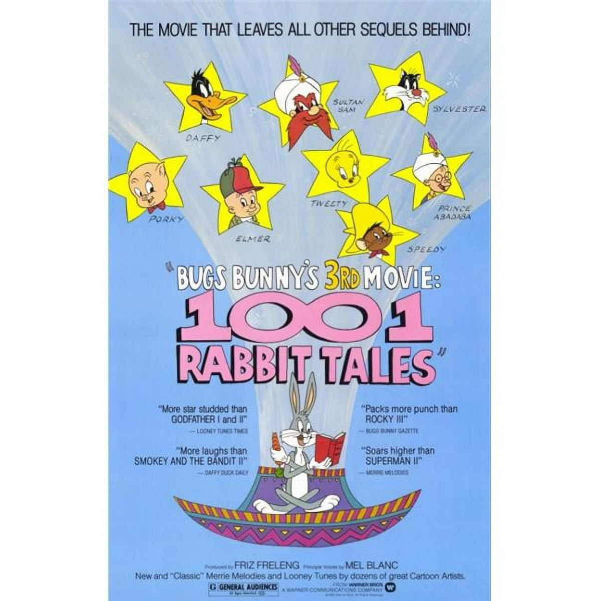 Bugs Bunny's 1001 Rabbit Tales Movie Poster Print in vibrant colors.