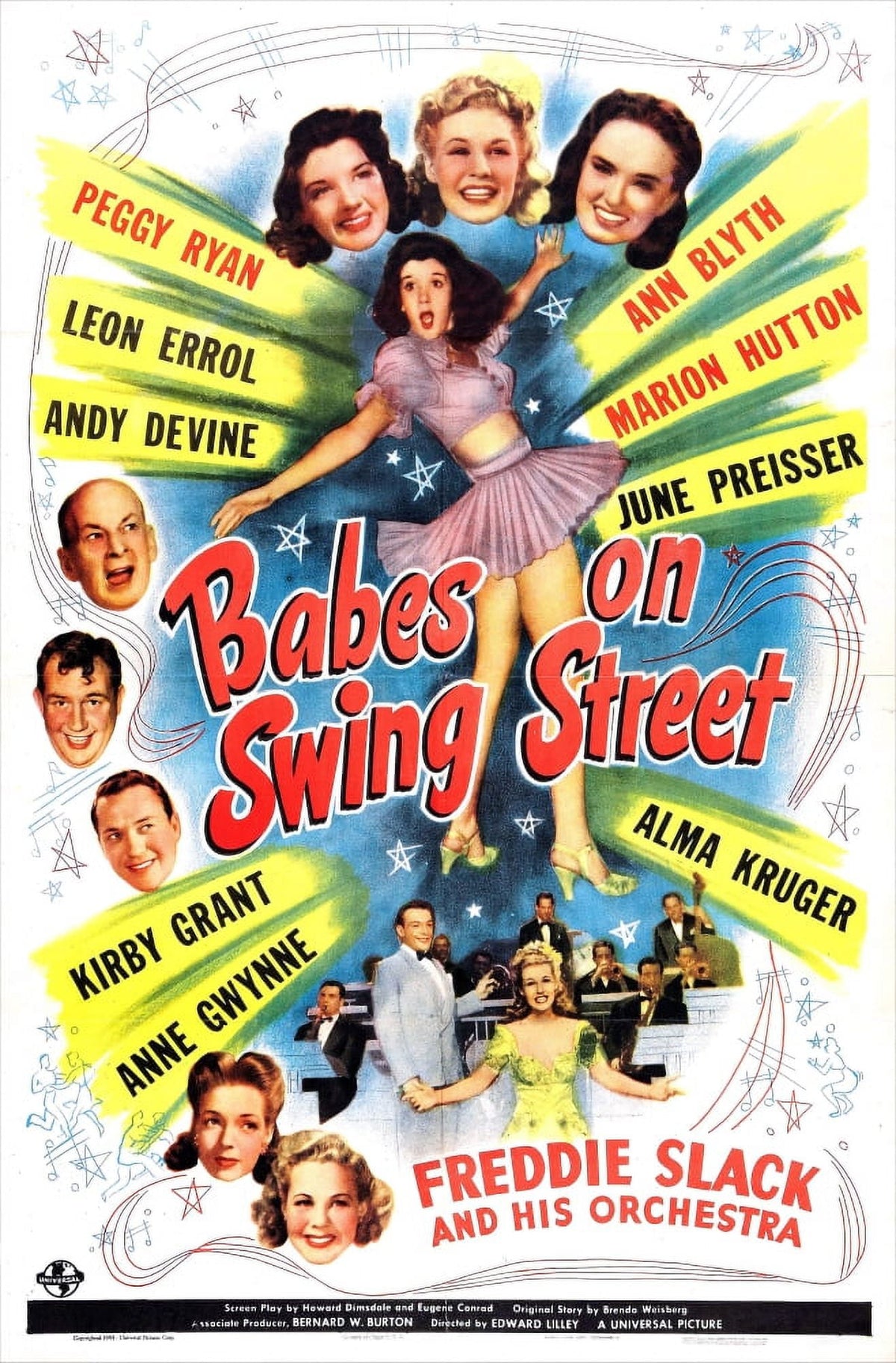 Babes On Swing Street movie masterprint poster featuring vintage film art.