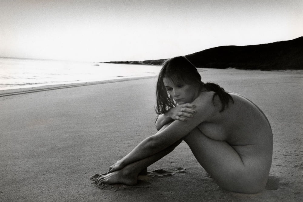 Margot Kidder Nude on Beach Photo Print, elegant beach scene.