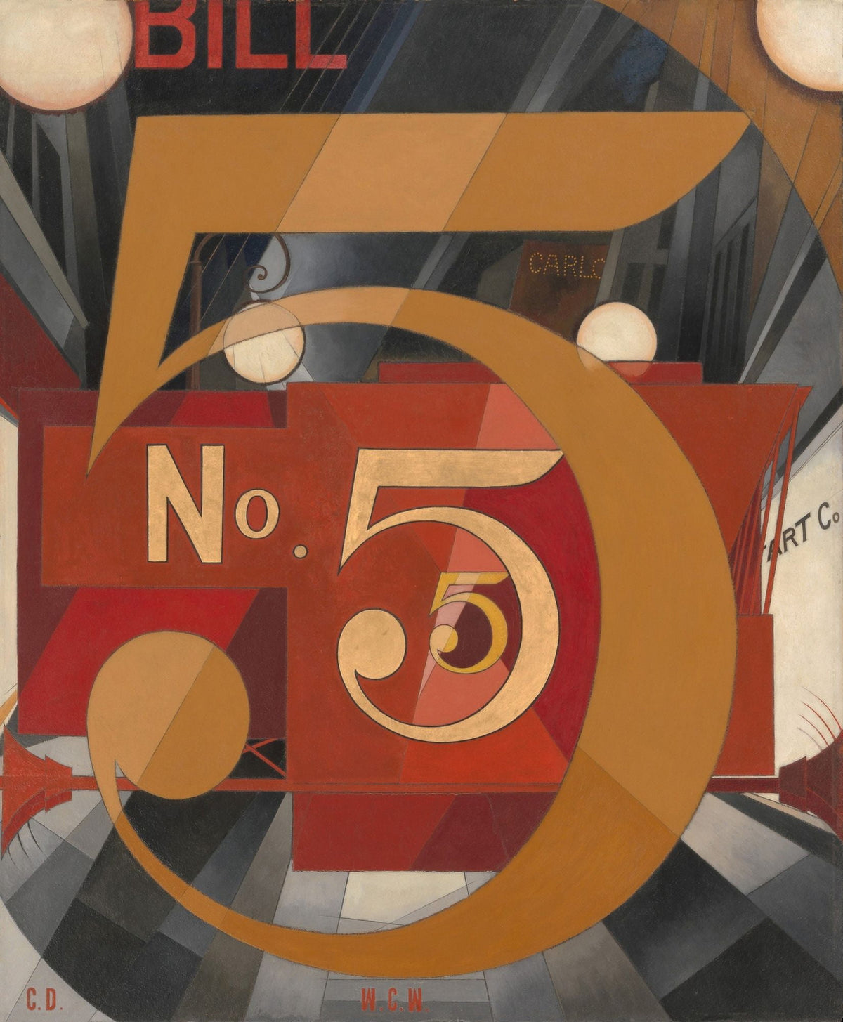 Fine art print of 'I Saw The Figure 5 in Gold' design