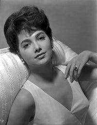 Suzanne Pleshette photo print in white dress with pearl necklace