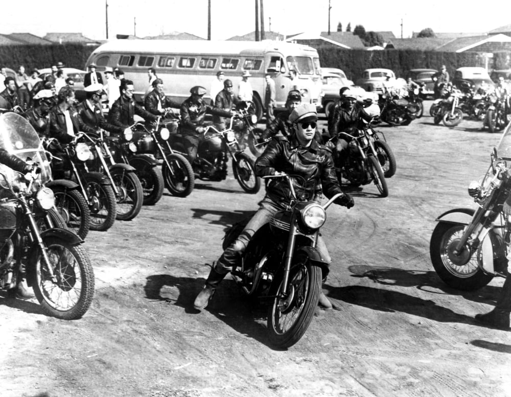 The Wild One movie poster print featuring Marlon Brando in 1954.