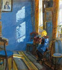 Sunlight in the Blue Room Art Print by Anna Ancher