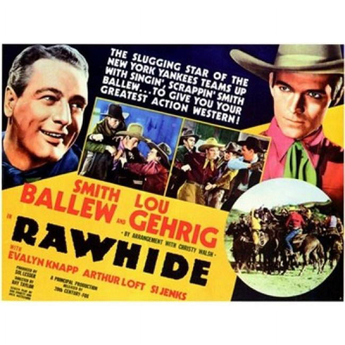 Rawhide Movie Poster showcasing classic Western film art in 17x11 size.
