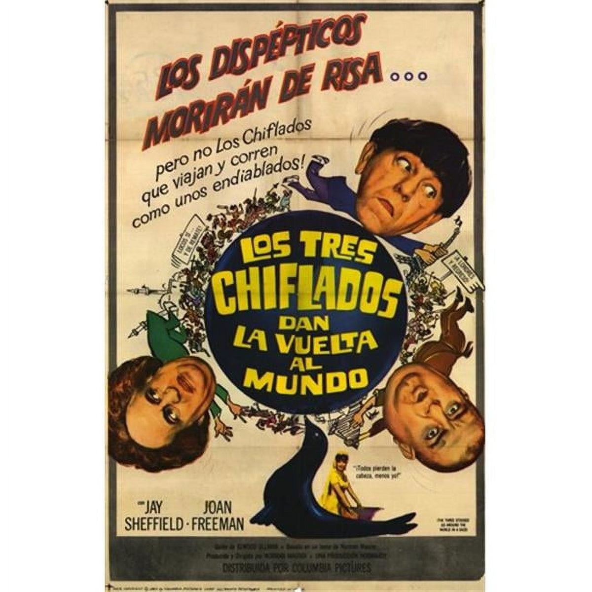 Three Stooges Go Around the World in a Daze Movie Poster 11x17