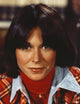 Kate Jackson portrait photo print featuring black straight hair and red lipstick.