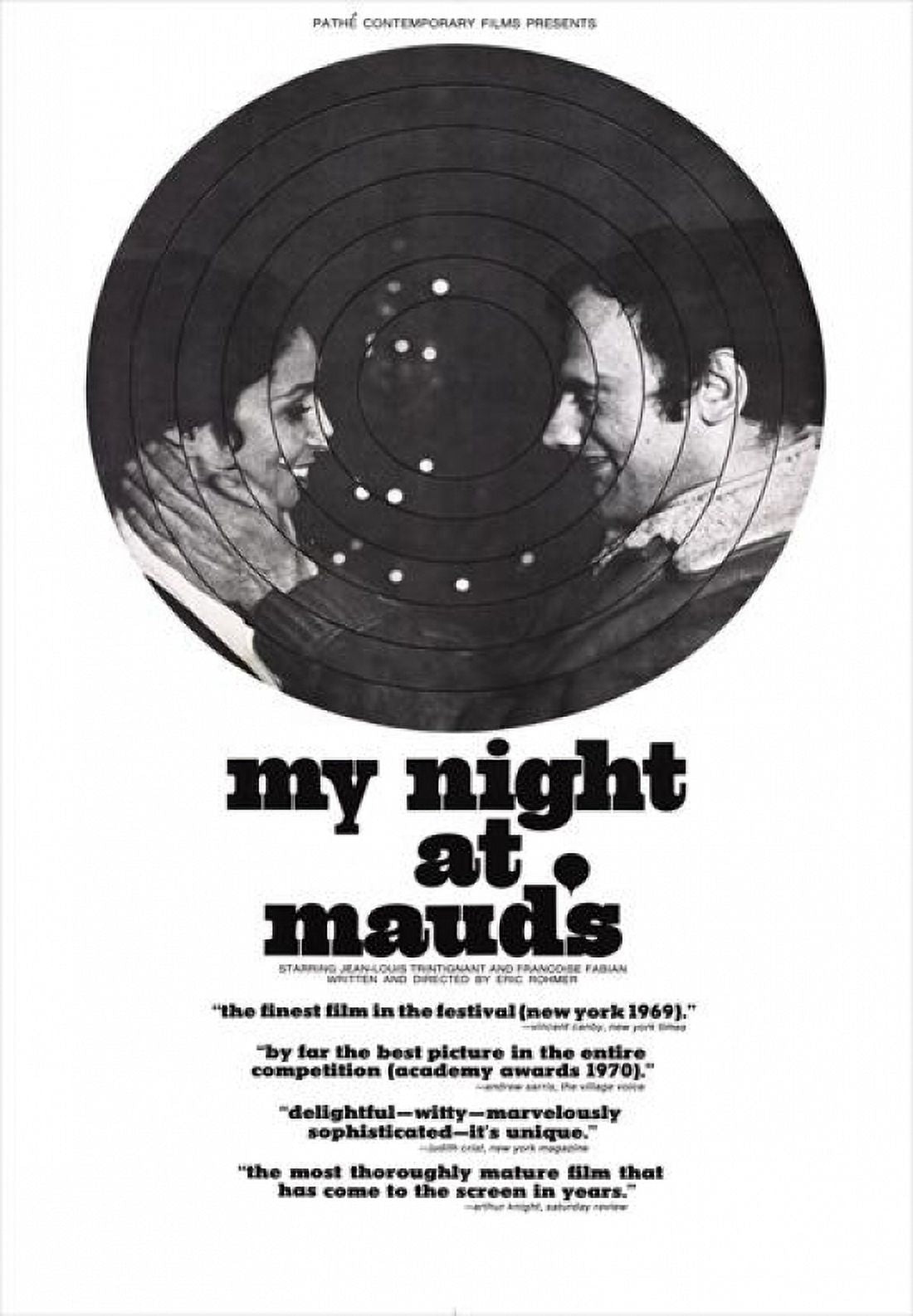 My Night at Maud's movie poster, 11x17 print, cinema art.