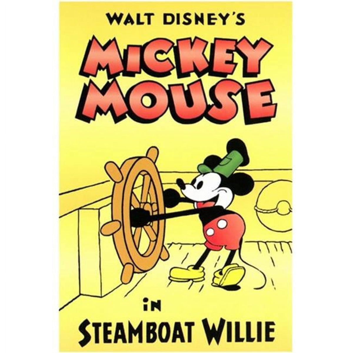 Steamboat Willie Movie Poster featuring classic Disney characters in vibrant colors.