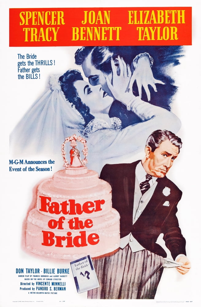 Father of the Bride Movie Masterprint Poster featuring Elizabeth Taylor and Spencer Tracy