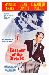 Father of the Bride Movie Masterprint Poster featuring Elizabeth Taylor and Spencer Tracy