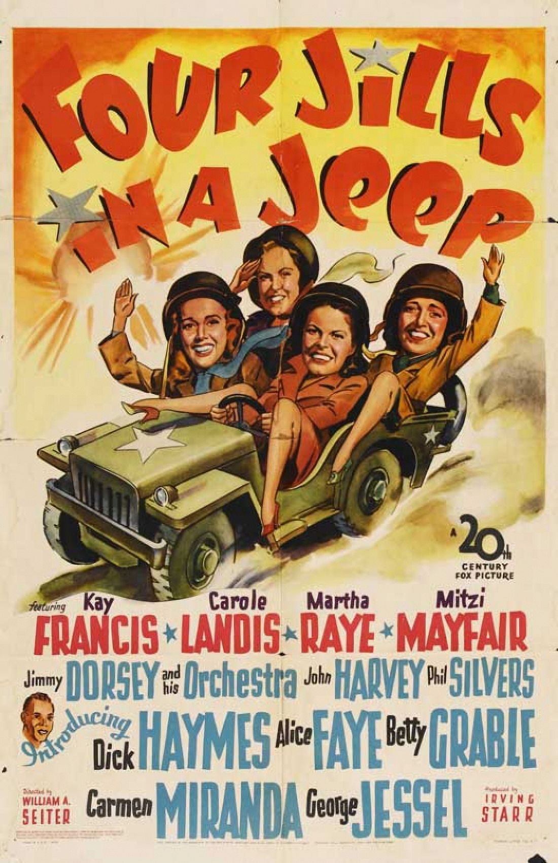 Four Jills in a Jeep classic movie poster 11x17