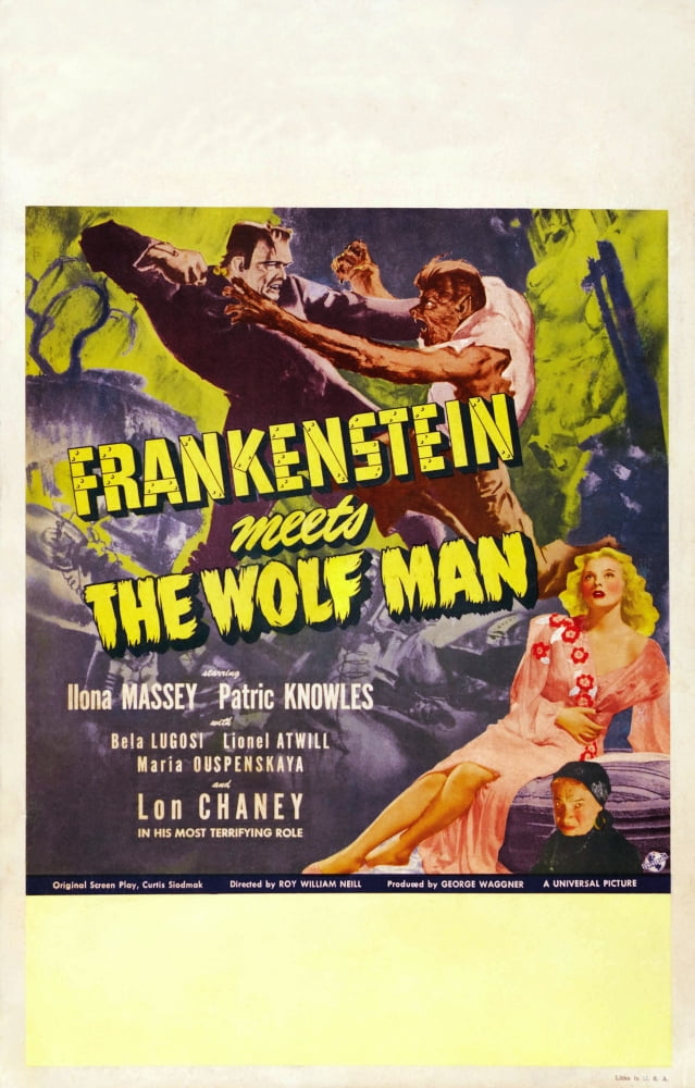 Frankenstein Meets The Wolf Man Movie Poster Masterprint 11x17