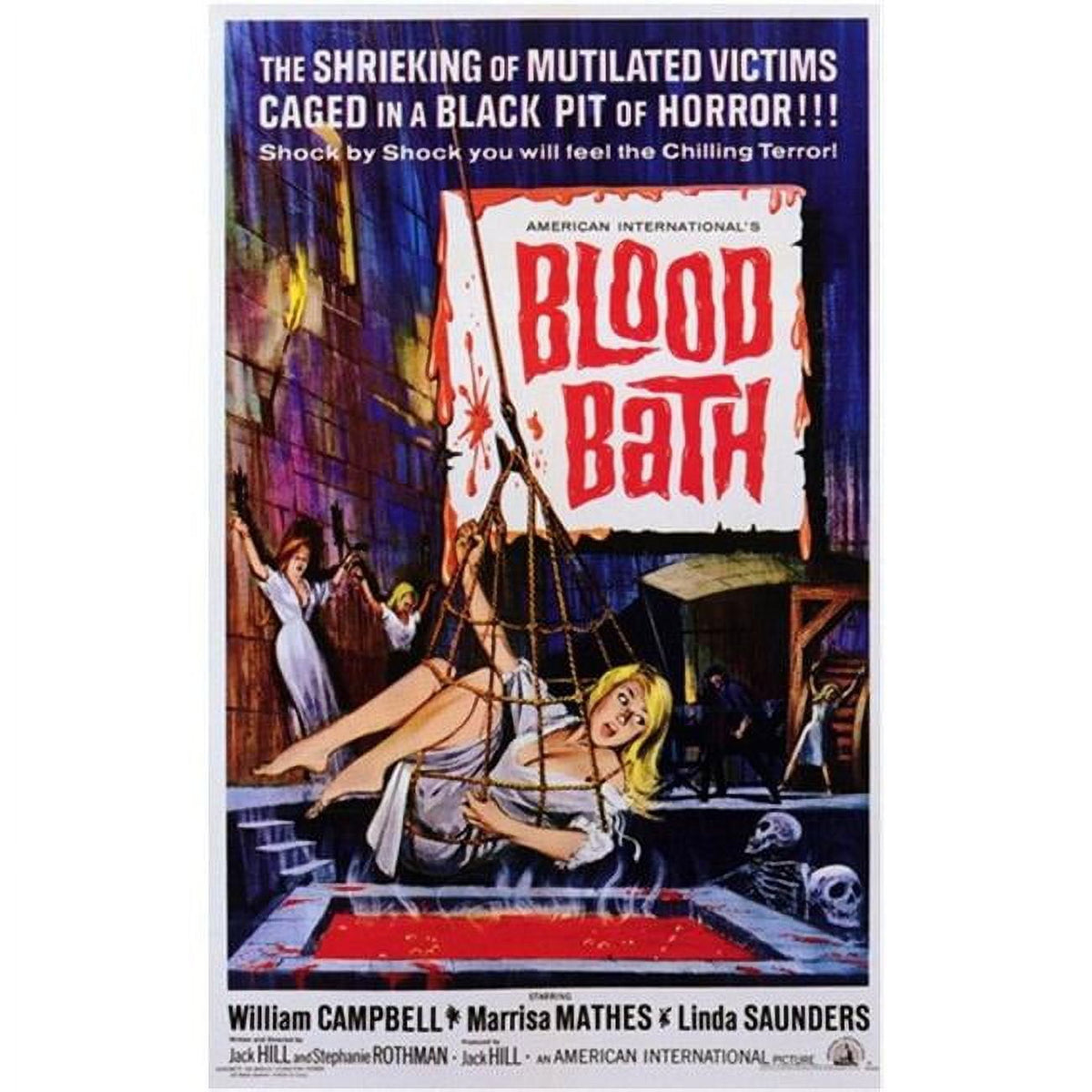 Blood Bath Movie Poster - 11 x 17 print featuring classic horror themes.