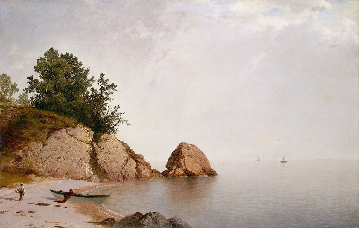 Beach at Beverly art print by John Frederick Kensett showcasing serene coastal landscape