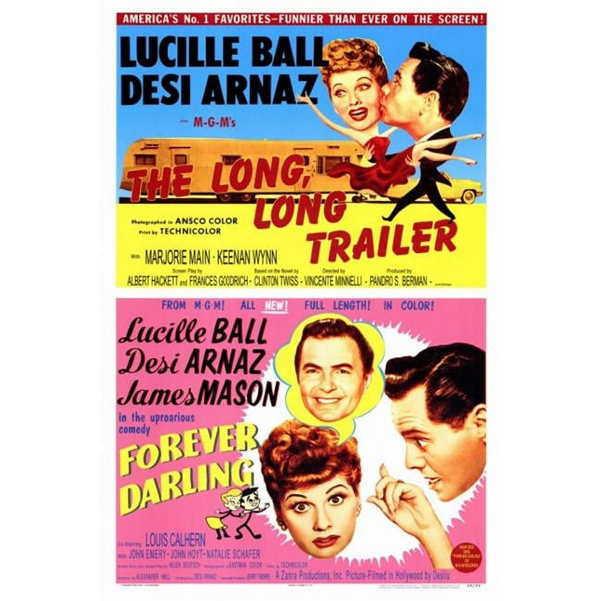 The Long Long Trailer movie poster print in vibrant colors