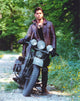 John Stamos Motorcycle Portrait Photo Print in Brown Jacket