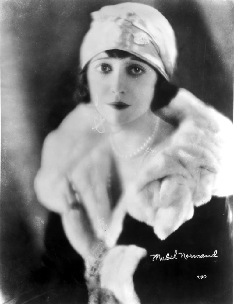 Signed portrait photo print of Mabel Normand, classic film star.