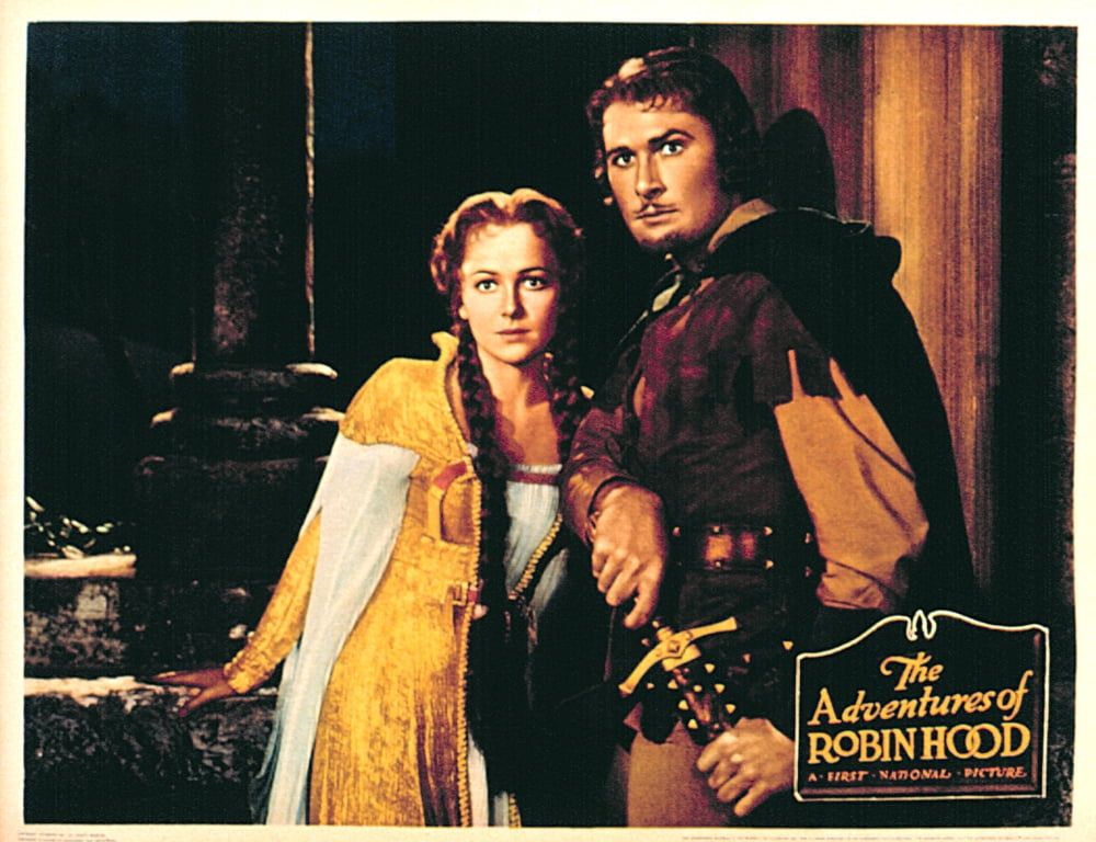 The Adventures of Robin Hood photo print featuring Olivia De Havilland and Errol Flynn, 1938.