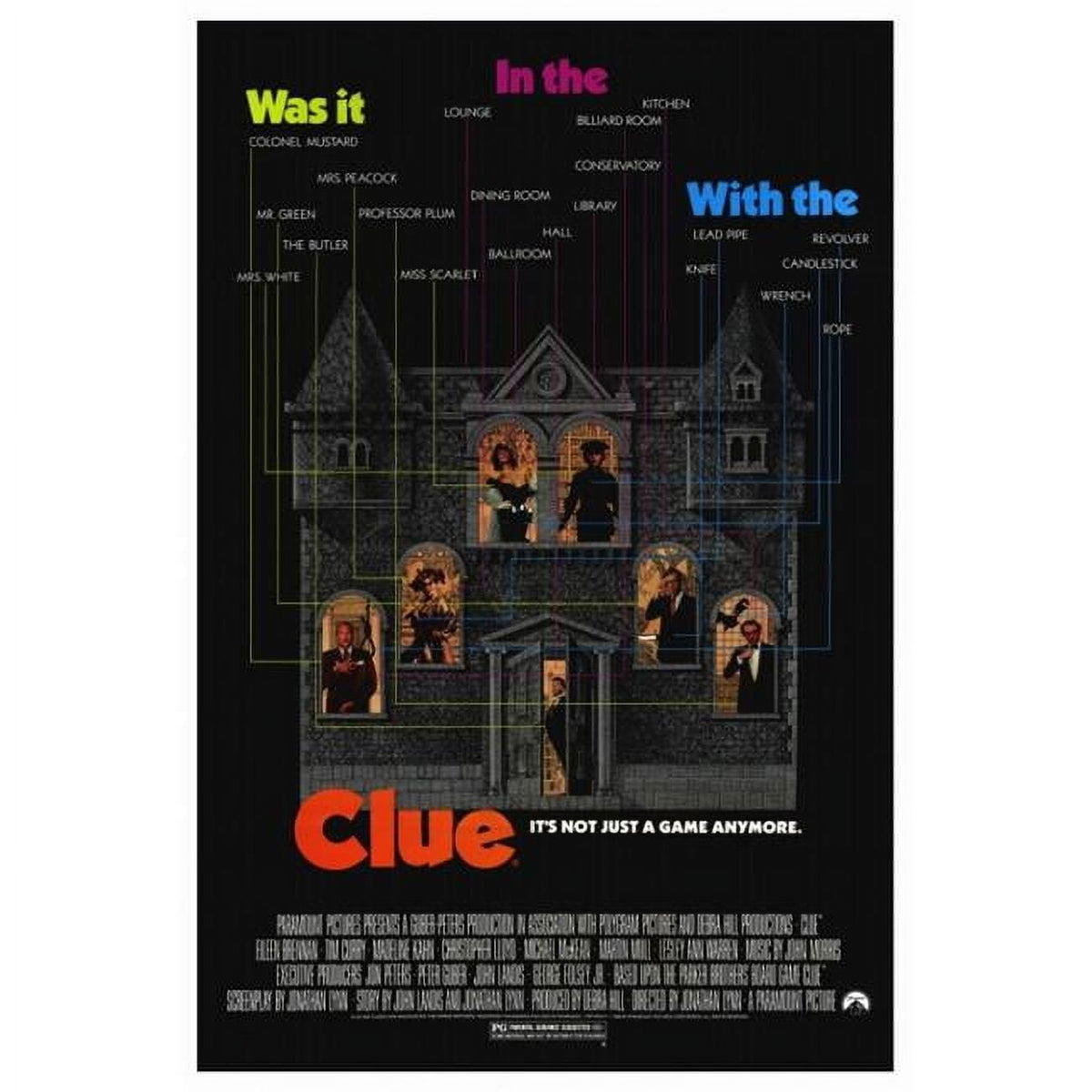 Clue Movie Poster Print 27x40 - Classic Film Decor