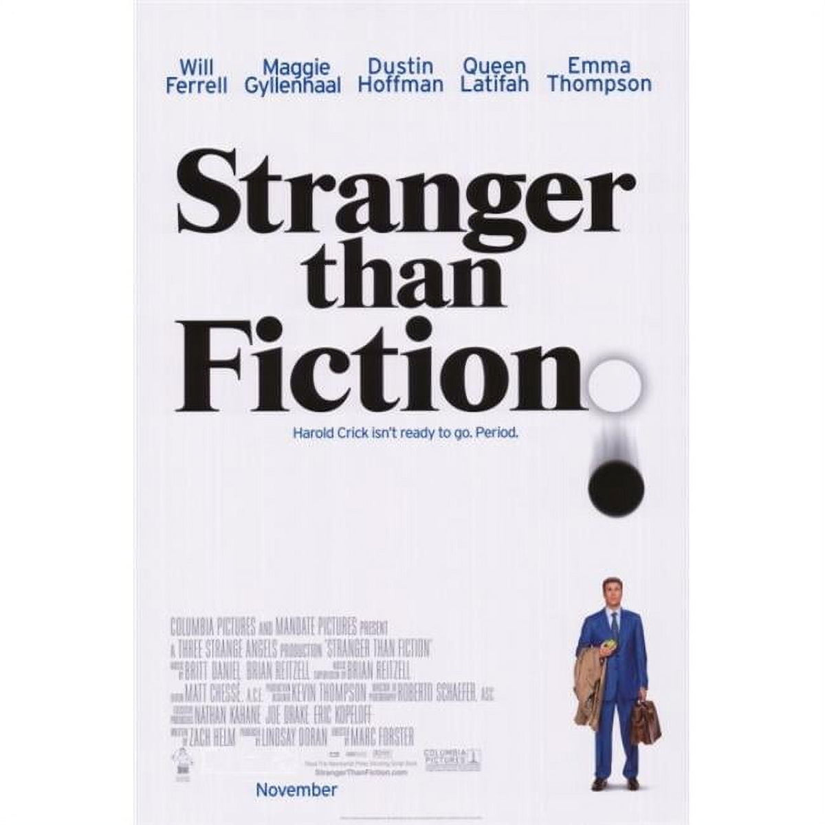 Stranger Than Fiction movie poster print in 27 x 40 size.