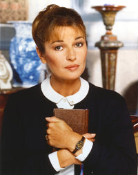 Stephanie Beacham portrait photo print hugging Bible
