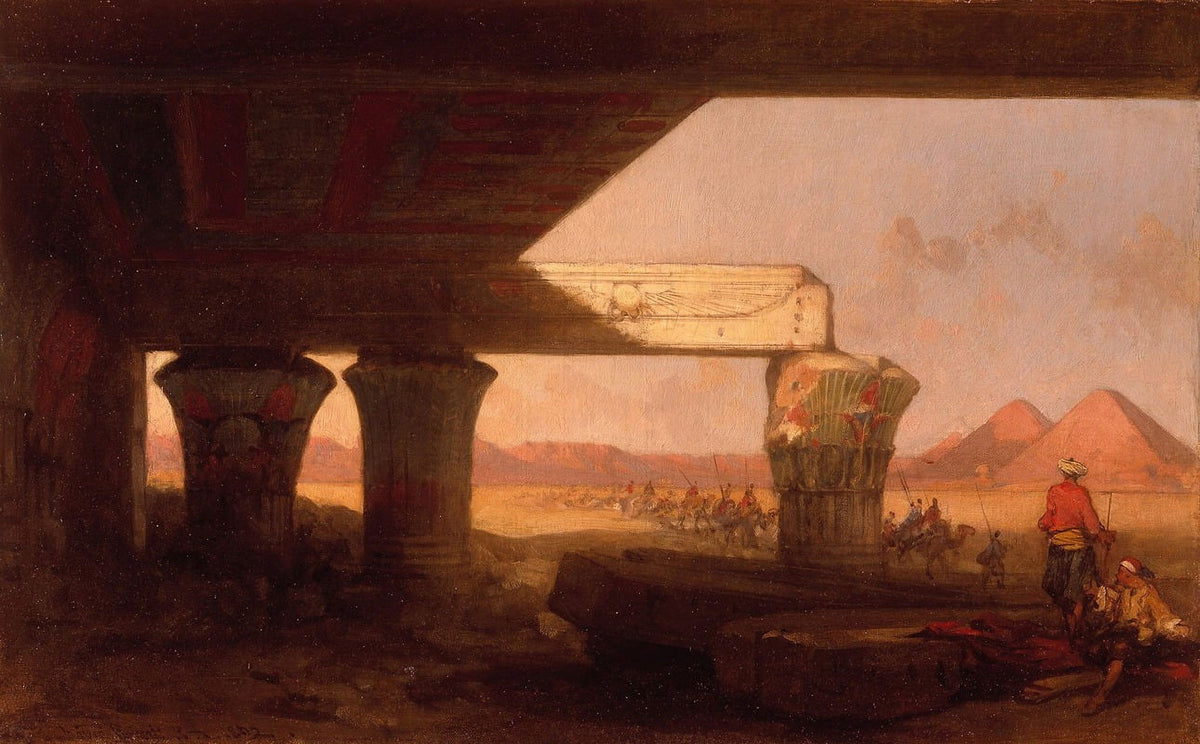 Egyptian Landscape with a Distant View of the Pyramids poster print by David Roberts