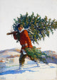 Christmas Tree poster print by N. C. Wyeth, 1922 artwork.
