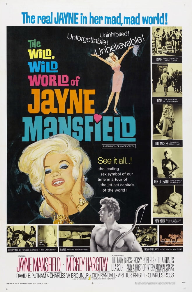 Wild World movie masterprint poster featuring Jayne Mansfield, vintage film art.