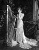 Corrinne Griffith photo print in lace gown with harp.