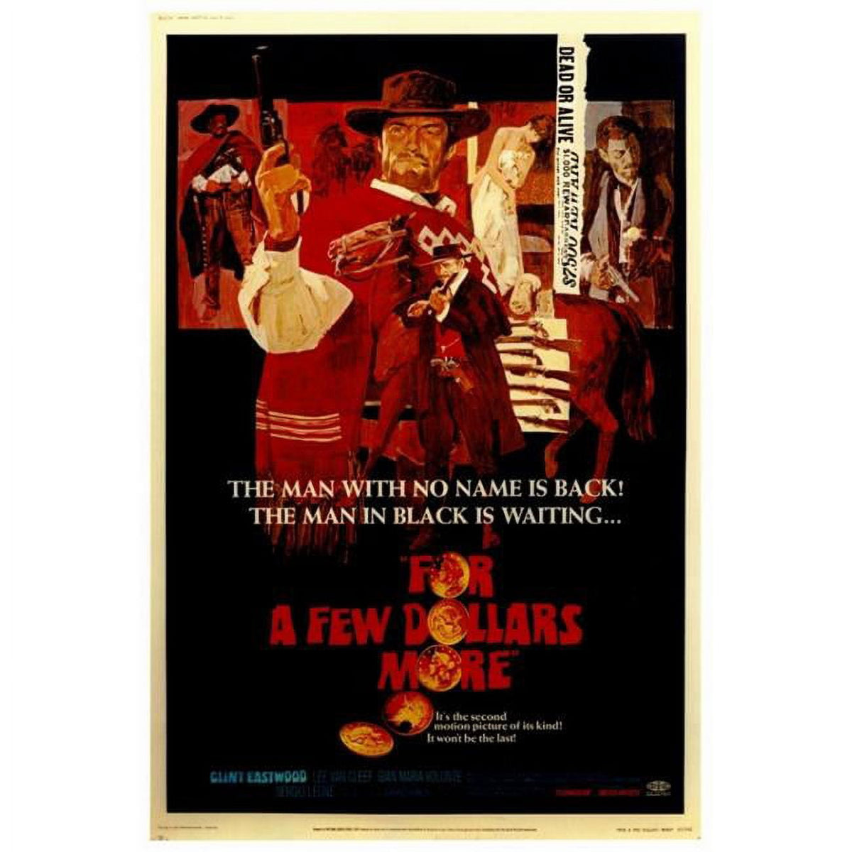 'For a Few Dollars More' Movie Poster Print 27x40