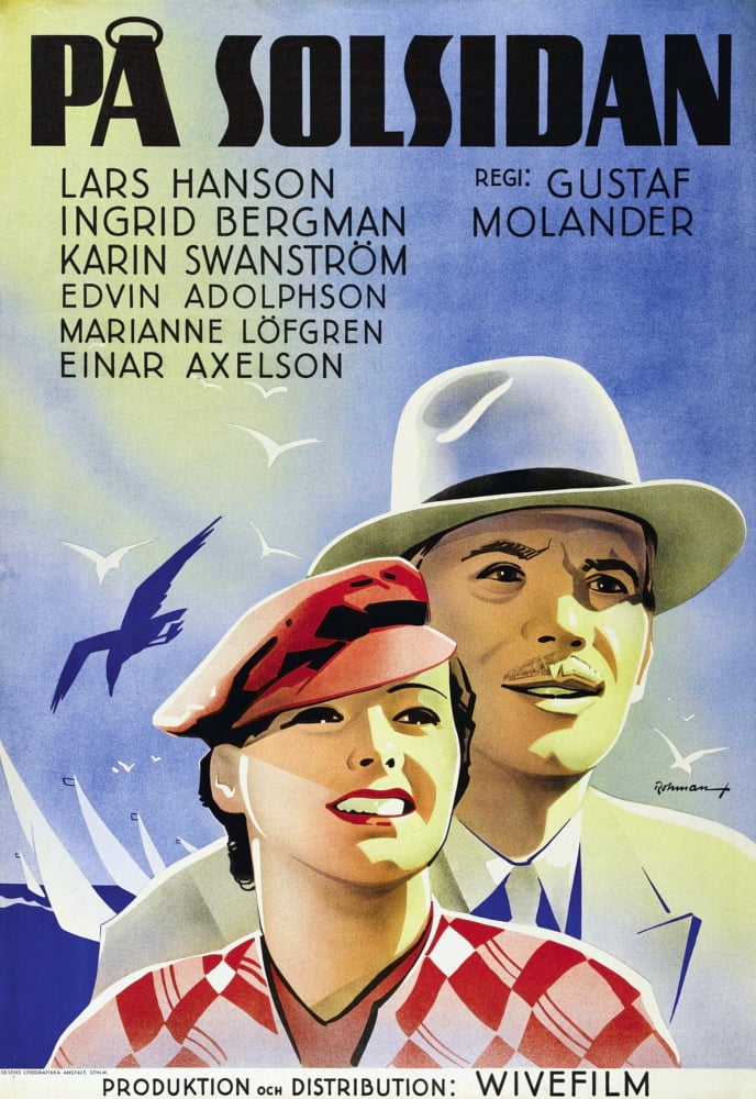 On The Sunny Side (Aka Pa Solsidan) movie masterprint poster featuring Ingrid Bergman and Lars Hanson.
