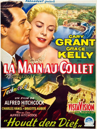 To Catch A Thief movie poster featuring Cary Grant and Grace Kelly from the 1955 film.