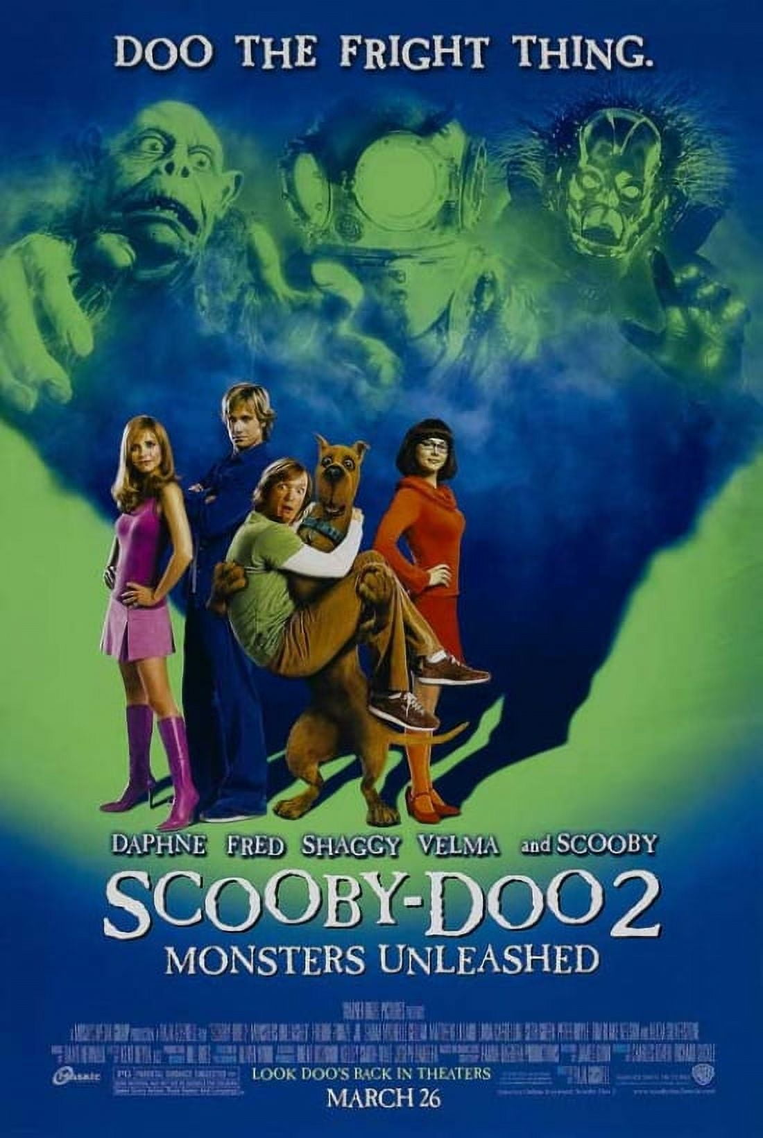 Scooby Doo 2 Monsters Unleashed Movie Poster (11x17) featuring Scooby and the gang.