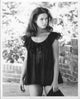 Elizabeth Montgomery black mini dress photo print with brick background